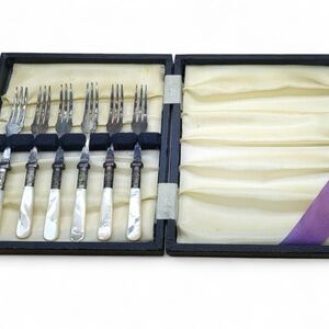 Vintage Fork Set with Pearl Handles